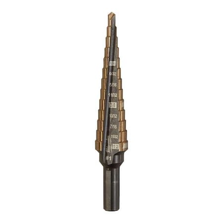 Milwaukee Tool 1/8 in. - 1/2 in. No 1 Cobalt Step Drill Bit 48-89-9281