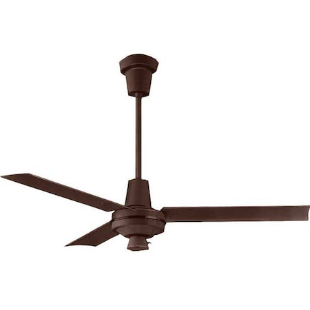 Qmark Industrial Ceiling Fan, 5 ft Blade Dia, 3 Blades, Variable Speeds, 120V AC, Brown 60001HP-BRN