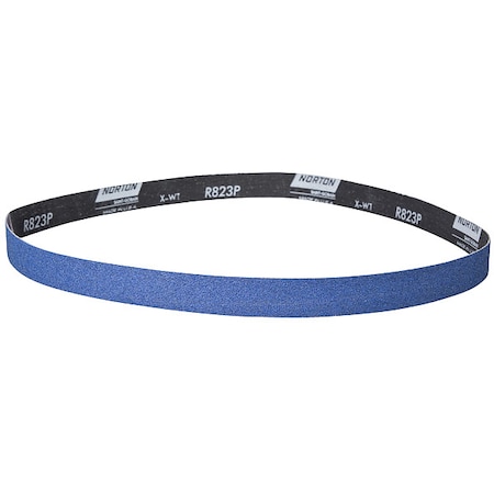 Norton Abrasives Sanding Belt, Coated, Zirconia Alumina, 220 Grit, Very Fine, BlueFire R823P, Blue 78072700001
