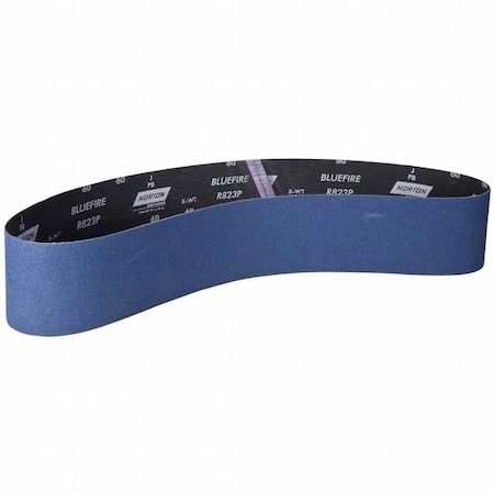 Norton Abrasives Sanding Belt, Coated, Zirconia Alumina, 120 Grit, Medium, BlueFire R823P, Blue 78072766229