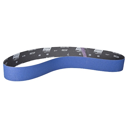 Norton Abrasives Sanding Belt, Coated, Zirconia Alumina, 80 Grit, Coarse, BlueFire R823P, Blue 78072768991