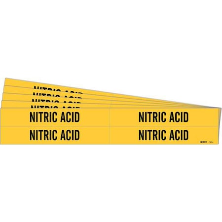 Brady Pipe Marker, Black, Nitric Acid, PK5, 7197-4-PK 7197-4-PK