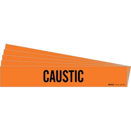 Brady Pipe Marker, Adhesive, Black, Caustic, PK5, 7339-1HV-PK 7339-1HV-PK