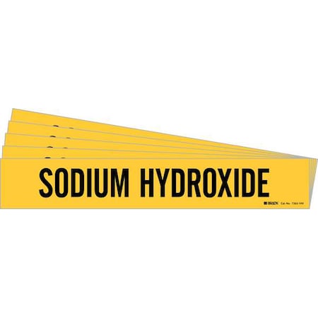 Brady Pipe Marker, Black, Sodium Hydroxide, PK5, 7263-1HV-PK 7263-1HV-PK