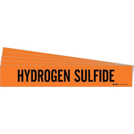 Brady Pipe Marker, Black, Hydrogen Sulfide, PK5, 7384-1-PK 7384-1-PK
