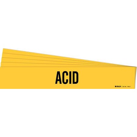 Brady Pipe Marker, Adhesive, Black, Acid, PK5, 7002-1-PK 7002-1-PK