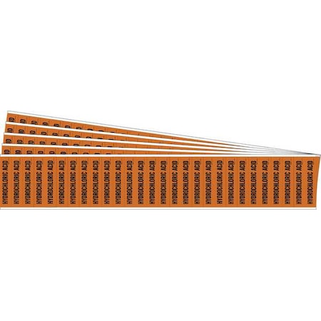 Brady Pipe Marker, Black, Hydrochloric Acid, PK5, 109310-PK 109310-PK