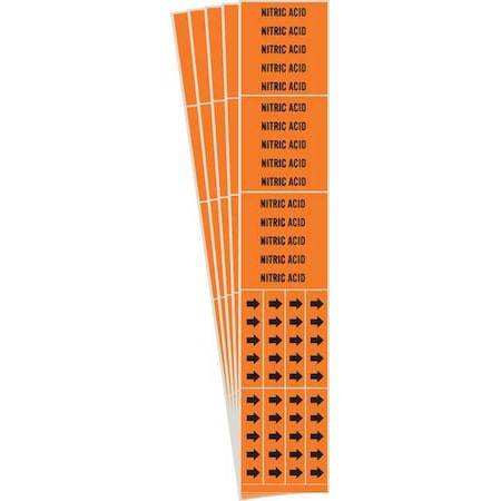 Brady Pipe Marker, Black, Nitric Acid, PK5, 7396-3C-PK 7396-3C-PK