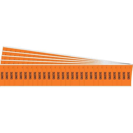 Brady Pipe Marker, Adhesive, Black, Caustic, PK5, 108728-PK 108728-PK