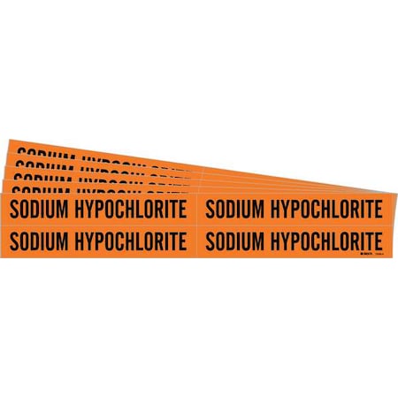 Brady Pipe Marker, Sodium Hypochlorite, PK5, 7408-4-PK 7408-4-PK