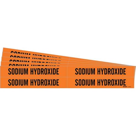 Brady Pipe Marker, Black, Sodium Hydroxide, PK5, 7410-4-PK 7410-4-PK
