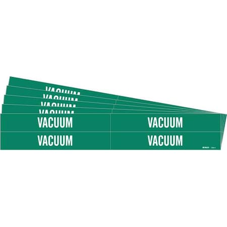 Brady Pipe Marker, Adhesive, White, Vacuum, PK5, 7292-4-PK 7292-4-PK