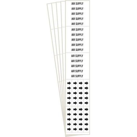 Brady Pipe Marker, Black, Air Supply, PK5, 7011-3C-PK 7011-3C-PK