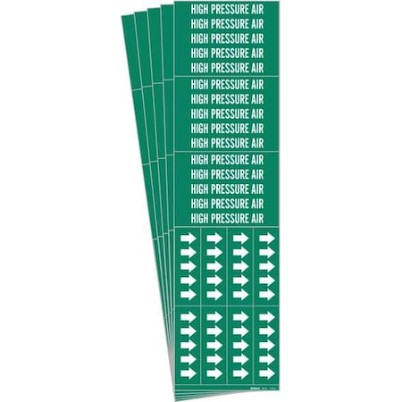 Brady Pipe Marker, White, High Pressure Air, PK5, 7136-3C-PK 7136-3C-PK