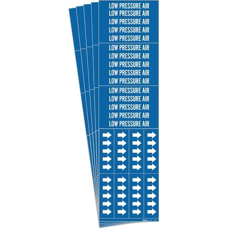 Brady Pipe Marker, White, Low Pressure Air, PK5, 7385-3C-PK 7385-3C-PK
