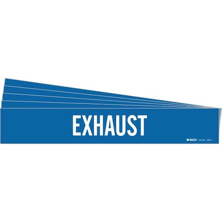 Brady Pipe Marker, Adhesive, White, Exhaust, PK5, 7354-1-PK 7354-1-PK