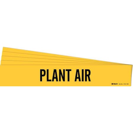 Brady Pipe Marker, Adhesive, Black, Plant Air, PK5, 7212-1HV-PK 7212-1HV-PK