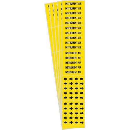 Brady Pipe Marker, Black, Instrument Air, PK5, 7166-3C-PK 7166-3C-PK