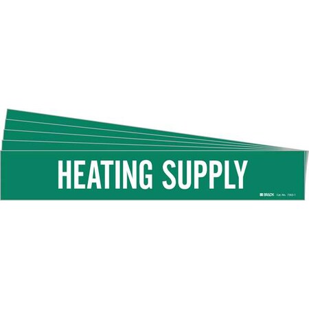 Brady Pipe Marker, White, Heating Supply, PK5, 7363-1-PK 7363-1-PK