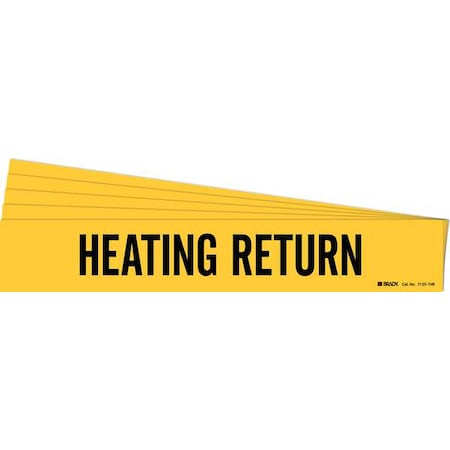 Brady Pipe Marker, Black, Heating Return, PK5, 7125-1HV-PK 7125-1HV-PK