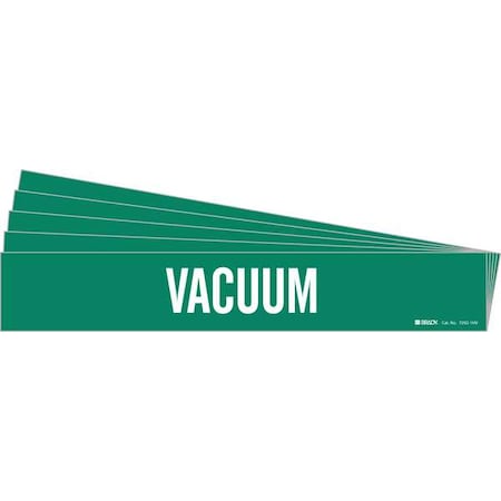 Brady Pipe Marker, Adhesive, White, Vacuum, PK5, 7292-1HV-PK 7292-1HV-PK