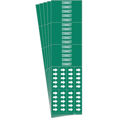 Brady Pipe Marker, Adhesive, White, Exhaust, PK5, 7099-3C-PK 7099-3C-PK