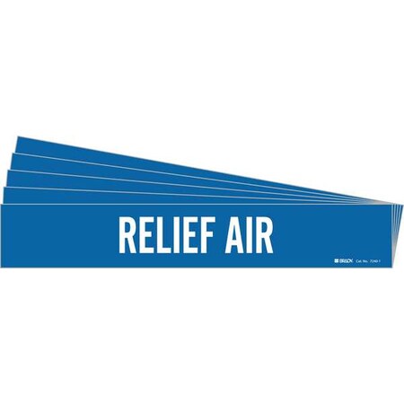 Brady Pipe Marker, White, Relief Air, PK5, 7240-1-PK 7240-1-PK