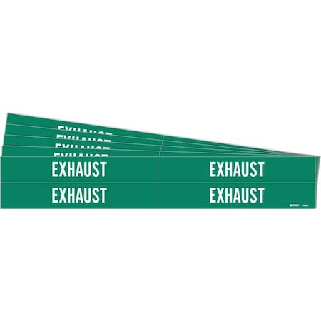 Brady Pipe Marker, Adhesive, White, Exhaust, PK5, 7099-4-PK 7099-4-PK