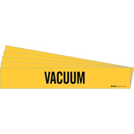 Brady Pipe Marker, Adhesive, Black, Vacuum, PK5, 7291-1-PK 7291-1-PK