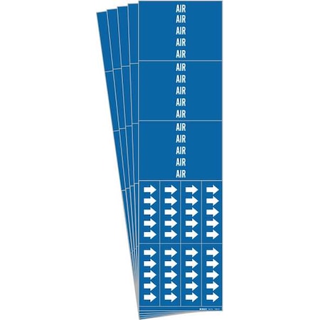 Brady Pipe Marker, Adhesive, White, Air, PK5, 7006-3C-PK 7006-3C-PK