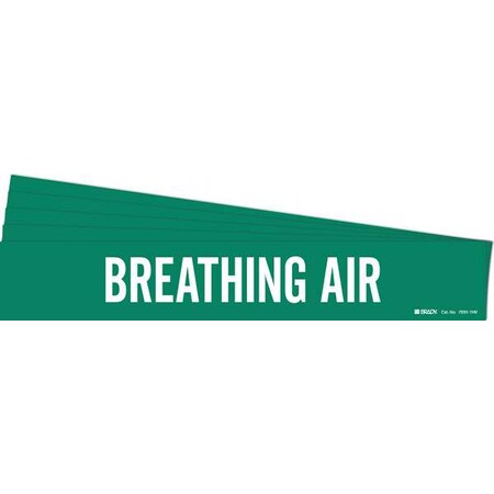 Brady Pipe Marker, White, Breathing Air, PK5, 7035-1HV-PK 7035-1HV-PK