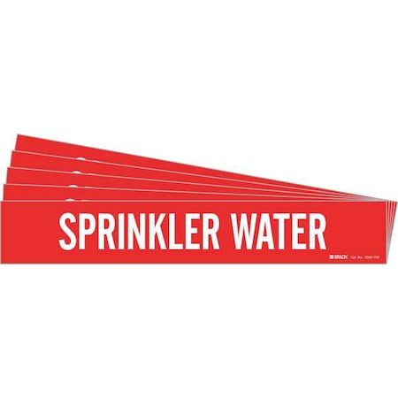 Brady Pipe Marker, White, Sprinkler Water, PK5, 7269-1HV-PK 7269-1HV-PK