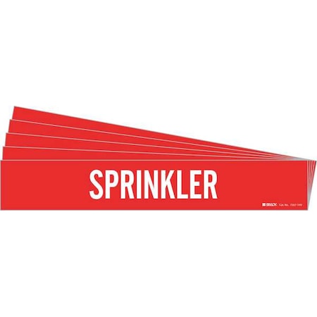 Brady Pipe Marker, Adhesive, White, Sprinkler, PK5, 7267-1HV-PK 7267-1HV-PK