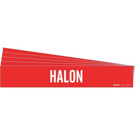 Brady Pipe Marker, Adhesive, White, Halon, PK5, 8788-1HV-PK 8788-1HV-PK