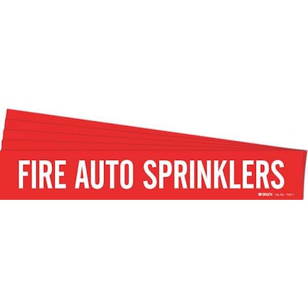 Brady Pipe Marker, Fire Auto Sprinklers, PK5, 7107-1-PK 7107-1-PK