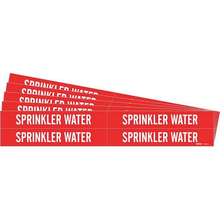 Brady Pipe Marker, White, Sprinkler Water, PK5, 7269-4-PK 7269-4-PK