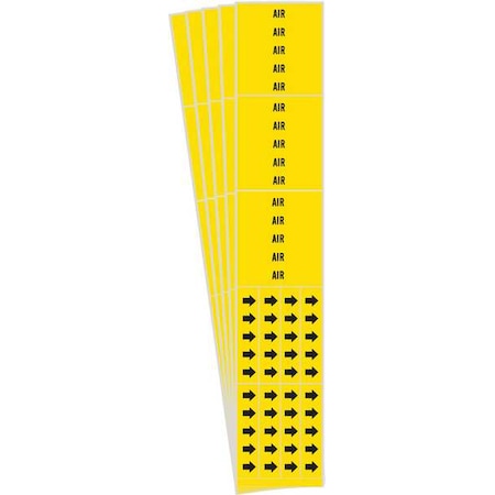 Brady Pipe Marker, Adhesive, Black, Air, PK5, 7005-3C-PK 7005-3C-PK