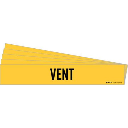 Brady Pipe Marker, Adhesive, Black, Vent, PK5, 7295-1HV-PK 7295-1HV-PK