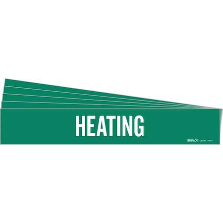 Brady Pipe Marker, Adhesive, White, Heating, PK5, 7361-1-PK 7361-1-PK