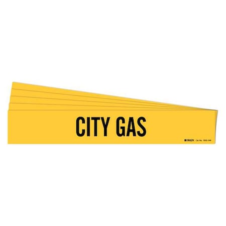 Brady Pipe Marker, Adhesive, Black, City Gas, PK5, 7053-1HV-PK 7053-1HV-PK