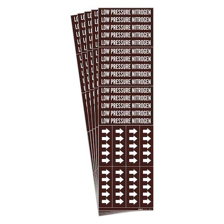 Brady Pipe Marker, Low Pressure Nitrogen, PK5, 7389-3C-PK 7389-3C-PK