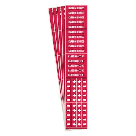Brady Pipe Marker, White, Carbon Dioxide, PK5, 7039-3C-PK 7039-3C-PK
