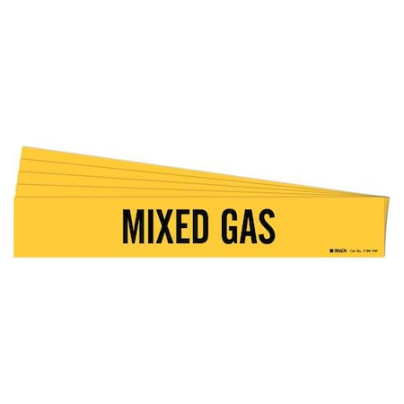 Brady Pipe Marker, Adhesive, Black, Mixed Gas, PK5, 7194-1HV-PK 7194-1HV-PK