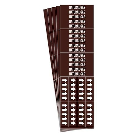 Brady Pipe Marker, White, Natural Gas, PK5, 7395-3C-PK 7395-3C-PK