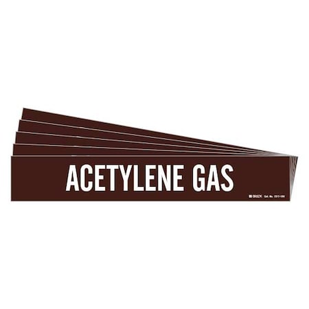 Brady Pipe Marker, White, Acetylene Gas, PK5, 7317-1HV-PK 7317-1HV-PK