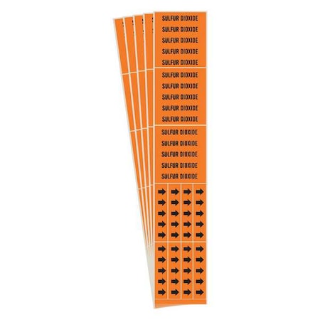 Brady Pipe Marker, Black, Sulfur Dioxide, PK5, 7417-3C-PK 7417-3C-PK