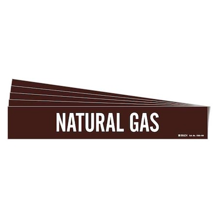 Brady Pipe Marker, White, Natural Gas, PK5, 7395-1HV-PK 7395-1HV-PK