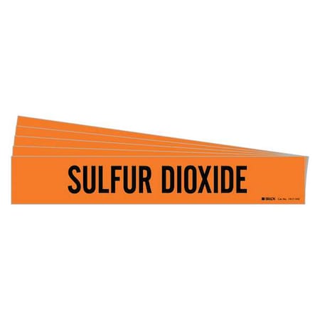 Brady Pipe Marker, Black, Sulfur Dioxide, PK5, 7417-1HV-PK 7417-1HV-PK