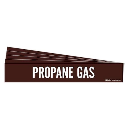 Brady Pipe Marker, White, Propane Gas, PK5, 7400-1HV-PK 7400-1HV-PK