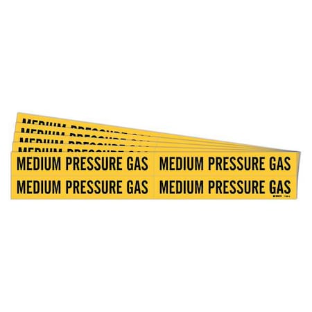 Brady Pipe Marker, Medium Pressure Gas, PK5, 7189-4-PK 7189-4-PK